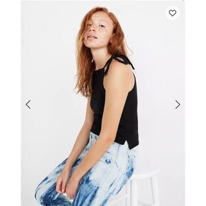 Madewell Black Tie-Shoulder Tank Top